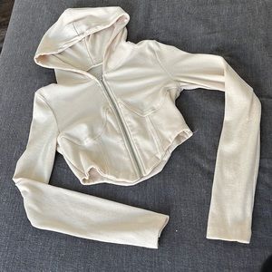 SHEIN zip up hooded crop top